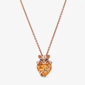 PANDORA Sparkling Lioness Heart Pendant Necklace - 388068CZM PANDORA Sparkling Lioness Heart Pendant Necklace - 388068CZM