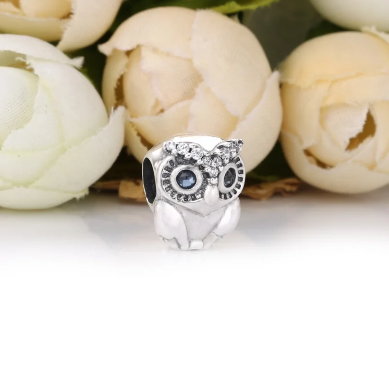 (image for) PANDORA Sparkling Owl Charm - 798397NBCB - View 3