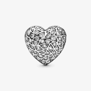 (image for) PANDORA Sparkling Pattern Heart Single Stud Earring - 298568C01