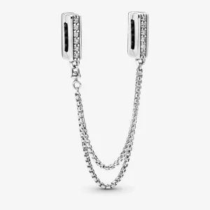(image for) PANDORA Sparkling Safety Chain Clip Charm - 798269CZ