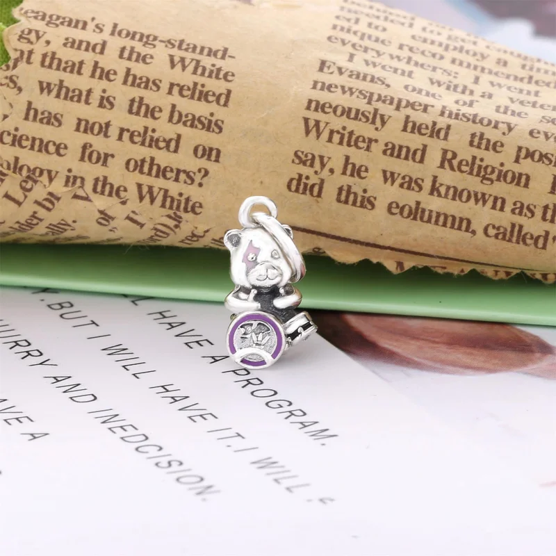 (image for) PANDORA Theodore Bear Punk Band Dangle Charm - 798281ENMX - View 2