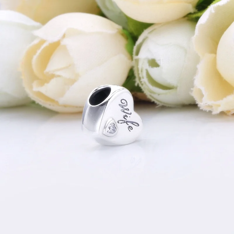 (image for) PANDORA Wife Love Heart Charm - 798249PCZ - View 3