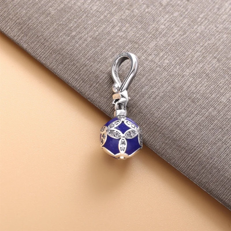 (image for) PANDORA Blue Christmas Ornament Dangle Charm - 798512C01 - View 3