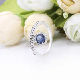 PANDORA Blue Dangling Round Sparkle Ring - 198491C02 PANDORA Blue Dangling Round Sparkle Ring - 198491C02