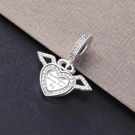 PANDORA Pavé Heart and Angel Wings Necklace - 398505C01-45 PANDORA Pavé Heart and Angel Wings Necklace - 398505C01-45