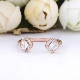 PANDORA Rose gold Square Sparkle Open Ring - 188506C01 PANDORA Rose gold Square Sparkle Open Ring - 188506C01