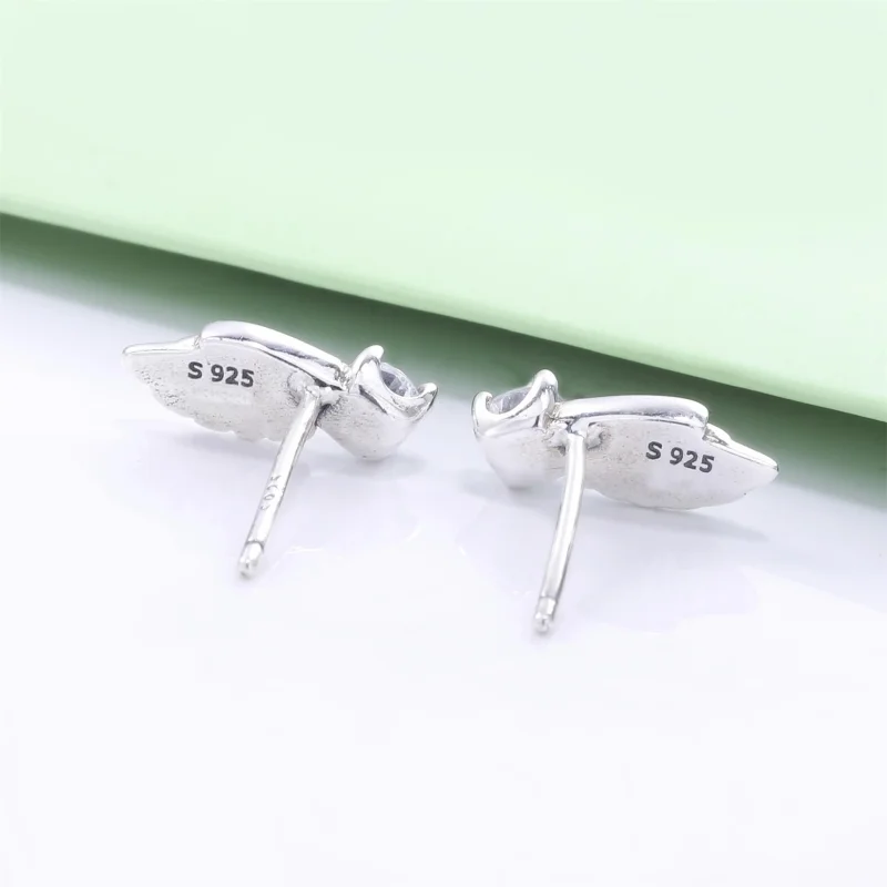 (image for) PANDORA Sparkling Angel Wing Stud Earrings - 298501C01 - View 3