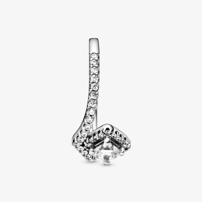 (image for) PANDORA Square Sparkle Wishbone Ring - 198420C01 - View 2