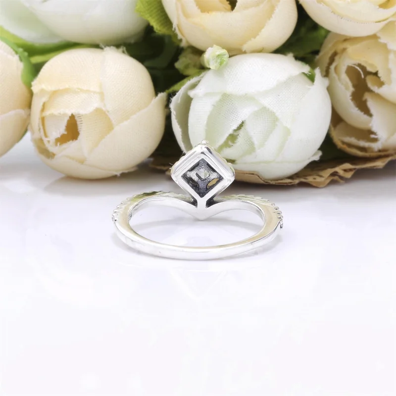 (image for) PANDORA Square Sparkle Wishbone Ring - 198420C01 - View 5