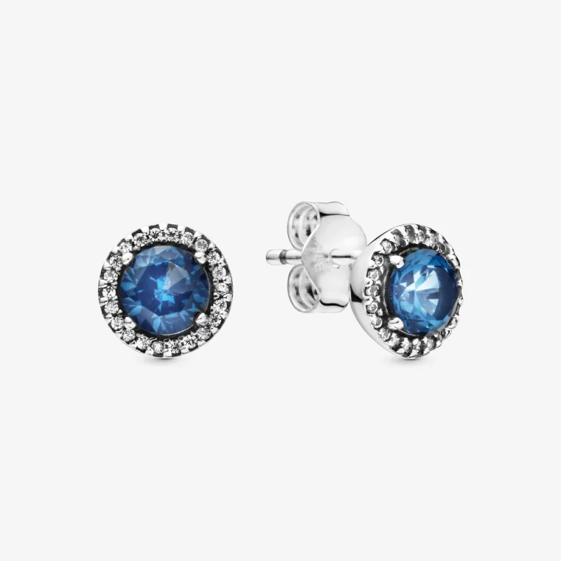 (image for) PANDORA Blue Round Sparkle Stud Earrings - 296272C01 - Product Image