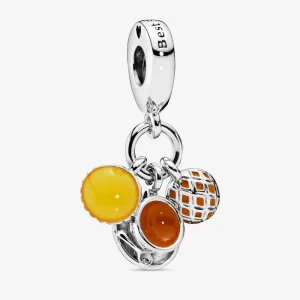 (image for) PANDORA Egg Tart, Milk Tea & Pineapple Bun Dangle Charm - 798355ENMX