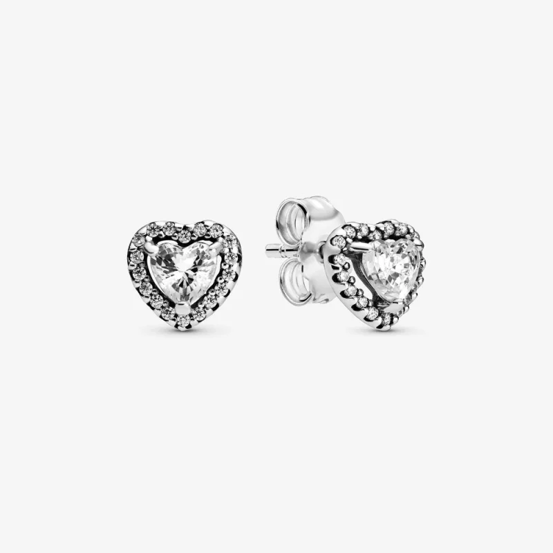 (image for) PANDORA Elevated Heart Stud Earrings - 298427C01 - Product Image