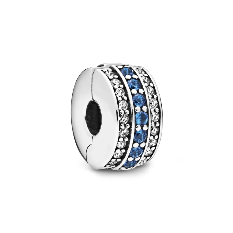(image for) Pandora Sparkling Blue Line Clip - 798480C01 - Product Image