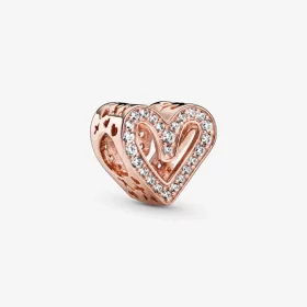 PANDORA Sparkling Freehand Heart Charm - 788692C01 PANDORA Sparkling Freehand Heart Charm - 788692C01