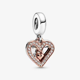 PANDORA Sparkling Freehand Heart Dangle Charm - 788693C01 PANDORA Sparkling Freehand Heart Dangle Charm - 788693C01