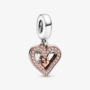 (image for) PANDORA Sparkling Freehand Heart Dangle Charm - 788693C01