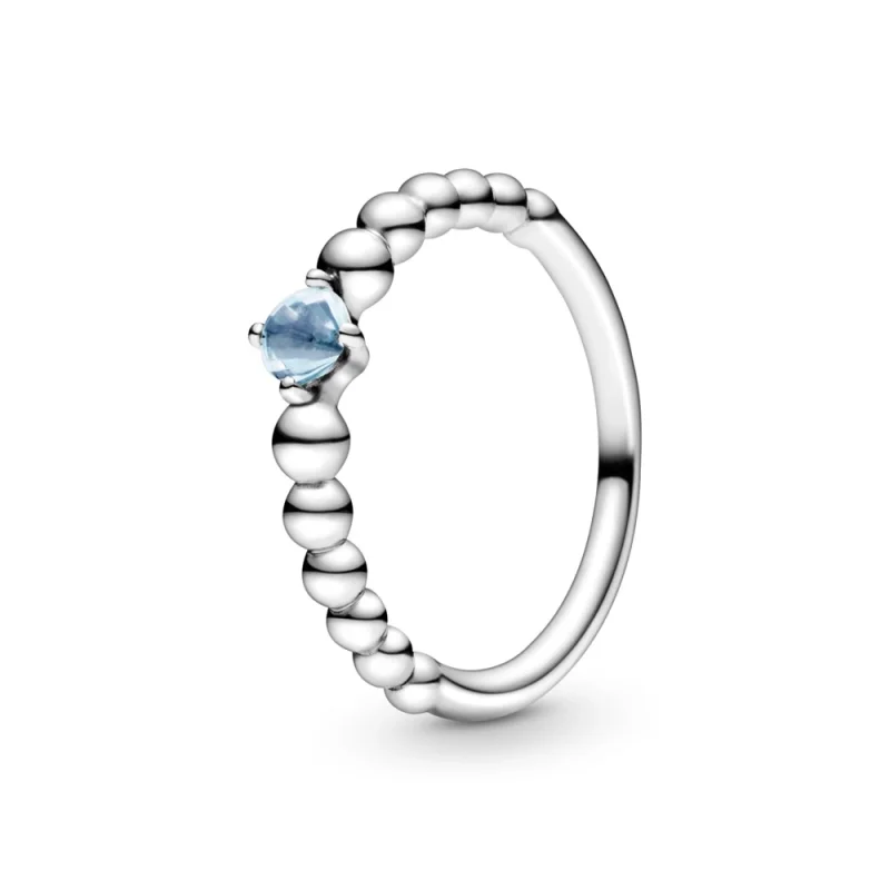 (image for) PANDORA Aqua Blue Beaded Ring - 198867C01