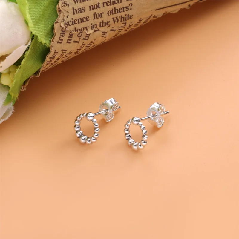 (image for) PANDORA Beaded Circle Stud Earrings - 298683C00 - View 2