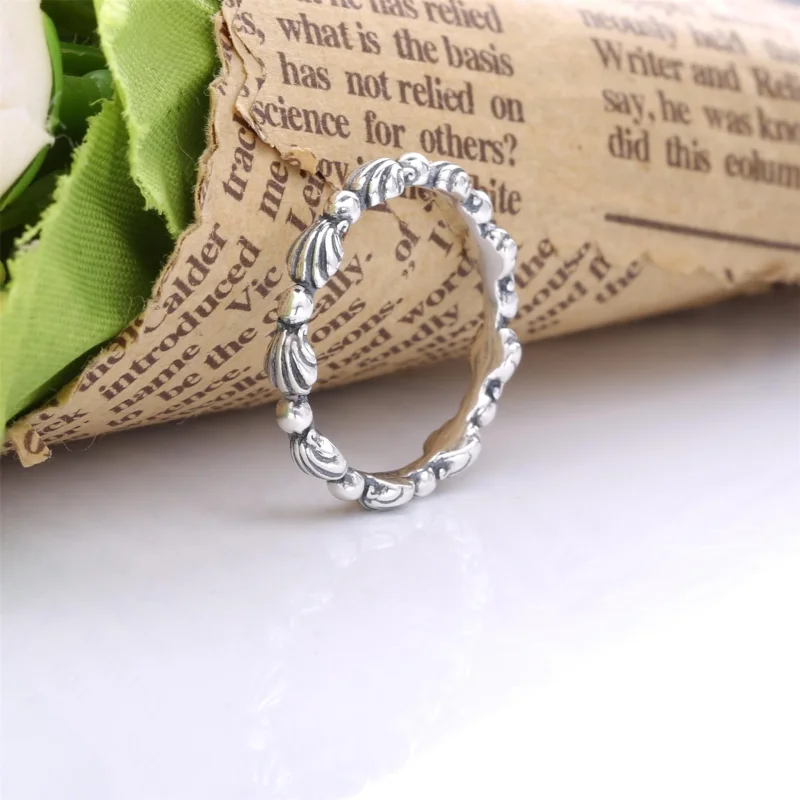 (image for) PANDORA Beaded Seashell Band Ring - 198943C00 - View 2