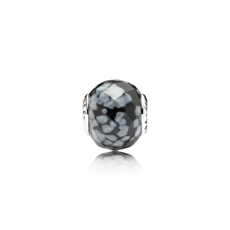 PANDORA BELIEF ESSENCE COLLECTION charm in silver with snowflake obsidian - 796045SFO