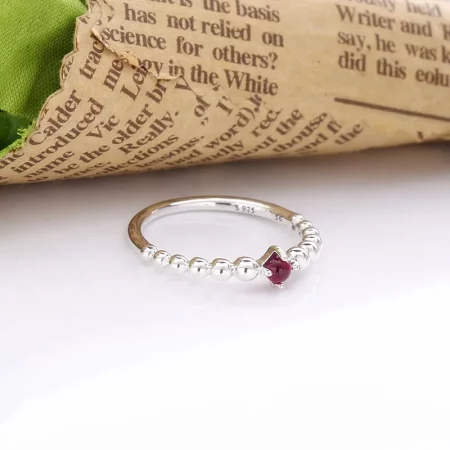 PANDORA Blazing Red Beaded Ring - 198867C02