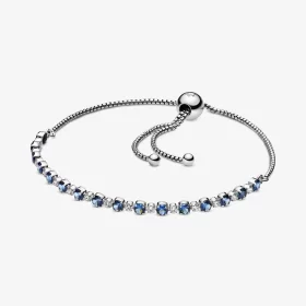 PANDORA Blue and Clear Sparkle Slider Bracelet - 598517C01