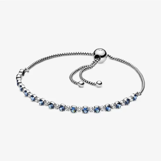 PANDORA Blue and Clear Sparkle Slider Bracelet - 598517C01
