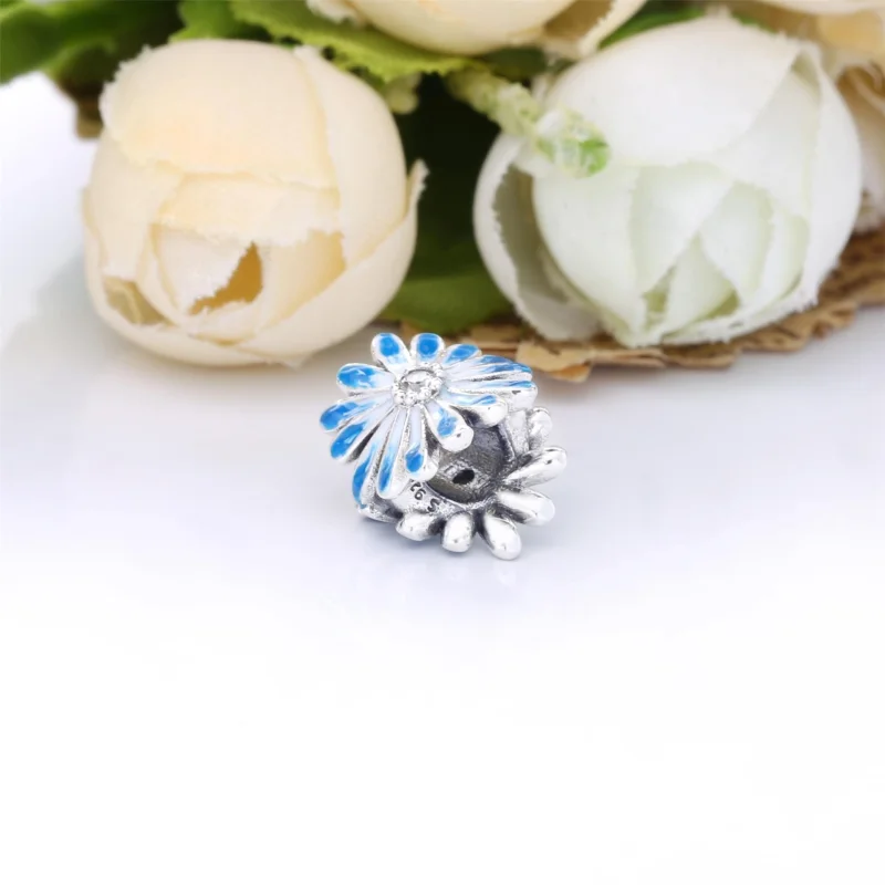 (image for) PANDORA Blue Daisy Flower Charm - 798775C01 - View 2