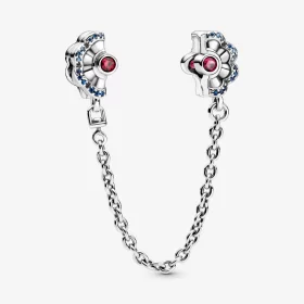 PANDORA Blue & Pink Fan Safety Chain Clip Charm - 798163SRUMX PANDORA Blue & Pink Fan Safety Chain Clip Charm - 798163SRUMX