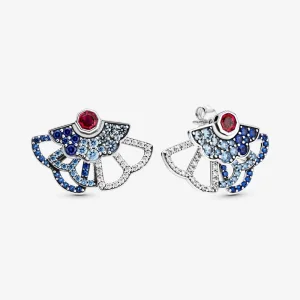PANDORA Blue & Pink Fan Statement Stud Earrings (2 Ways to Wear) - 298195SRUMX (image for) PANDORA Blue & Pink Fan Statement Stud Earrings (2 Ways to Wear) - 298195SRUMX