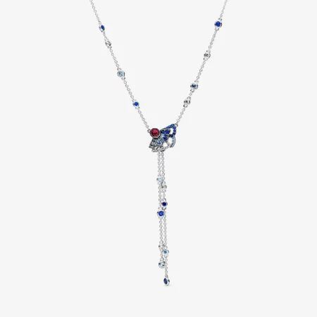 PANDORA Blue & Pink Fan Y-Necklace (2 Ways to Wear) - 398183SRUMX-45