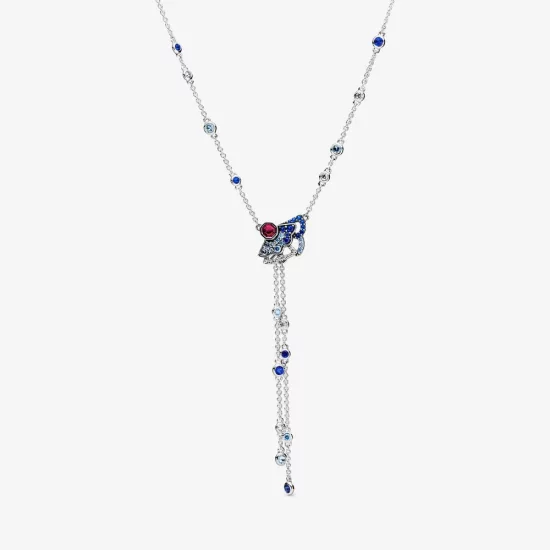 PANDORA Blue & Pink Fan Y-Necklace (2 Ways to Wear) - 398183SRUMX-45