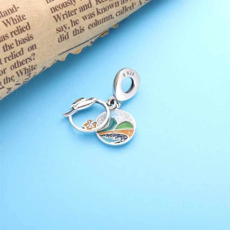 (image for) PANDORA Brazilian beach and parrot Dangle Charm - 798919C01 - View 3