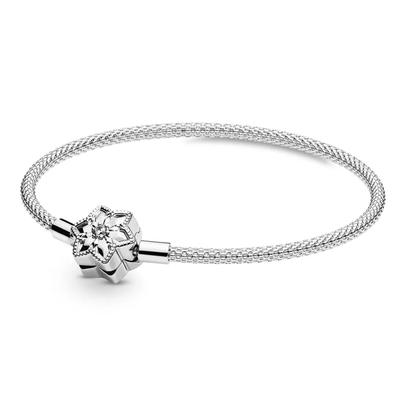 (image for) Pandora Bright Snowflake Mesh Bracelet - 598616C01 - Product Image