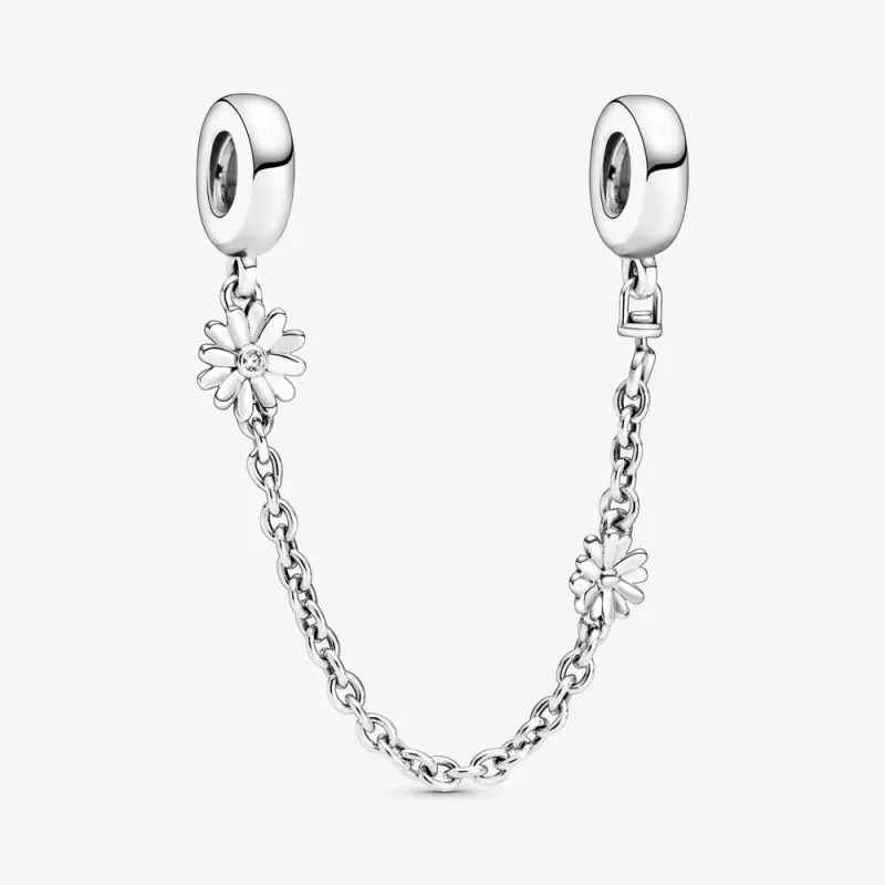 (image for) PANDORA Daisy Flower Safety Chain Charm - 798764C01 - Product Image