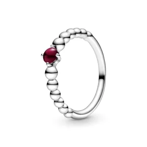 (image for) PANDORA Dark Red Beaded Ring - 198867C08