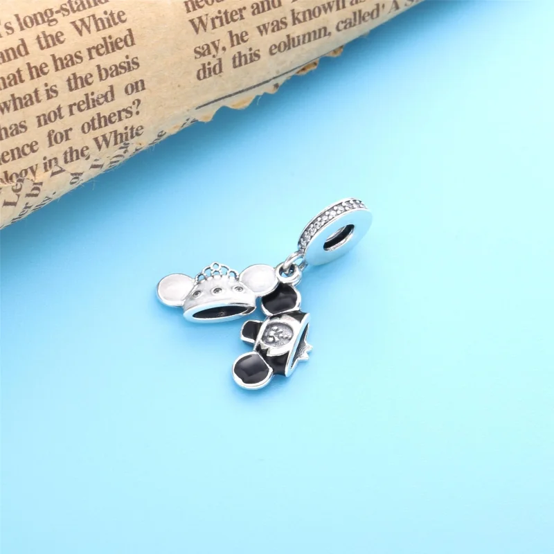 (image for) PANDORA Disney Mickey and Minnie wedding sterling silver dangle - 798804C01 - View 2