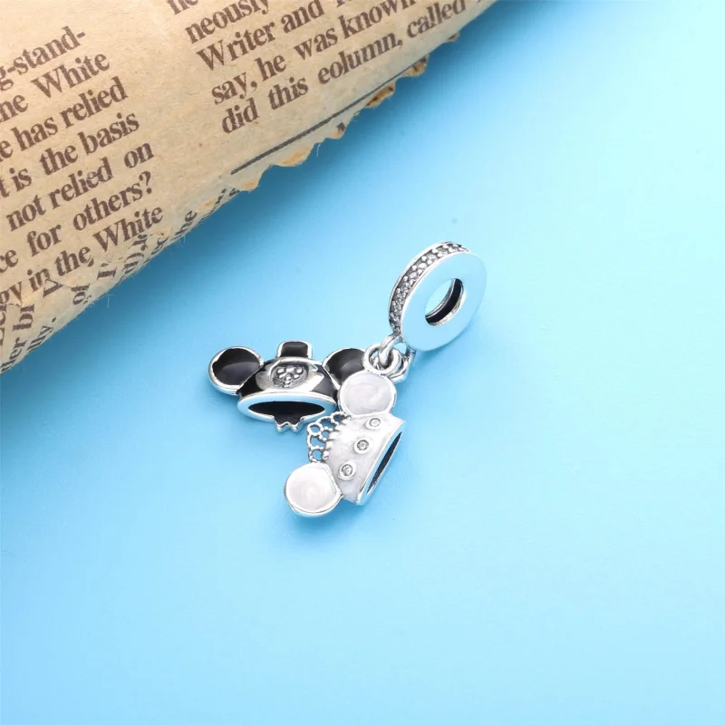(image for) PANDORA Disney Mickey and Minnie wedding sterling silver dangle - 798804C01 - View 4