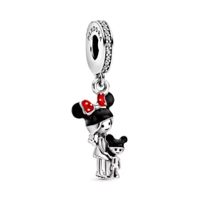PANDORA Disney mum and child sterling silver dangle with clear cubic zirconia, black and red enamel - 798805C01 PANDORA Disney mum and child sterling silver dangle with clear cubic zirconia, black and red enamel - 798805C01