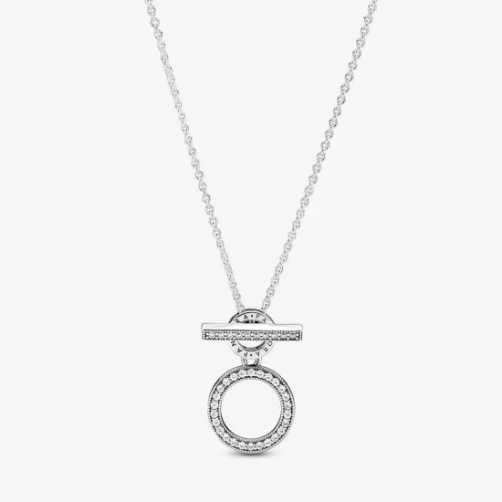 PANDORA Double Hoop T-bar Necklace - 399039C01