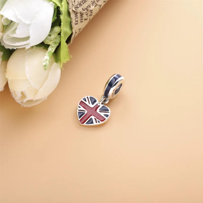(image for) PANDORA Great Britain Union Jack Heart Dangle Charm - 791512ENMX - View 2