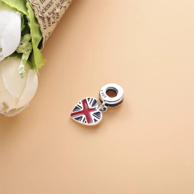 (image for) PANDORA Great Britain Union Jack Heart Dangle Charm - 791512ENMX - View 4