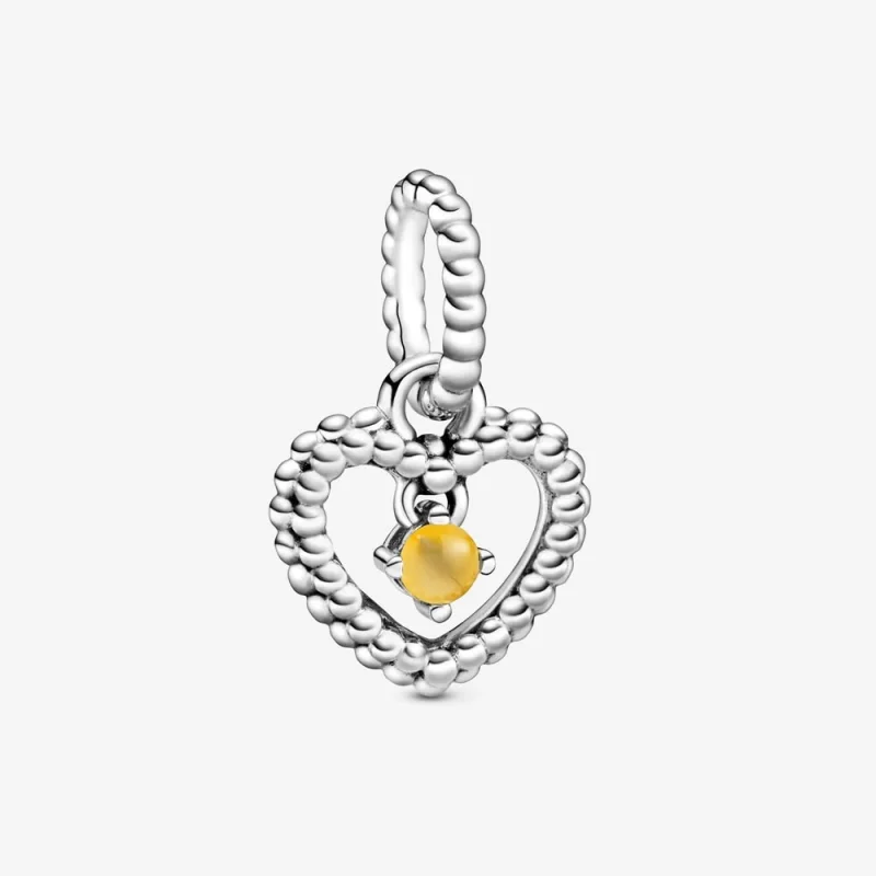 (image for) PANDORA Honey Beaded Heart Dangle Charm - 798854C11 - Product Image