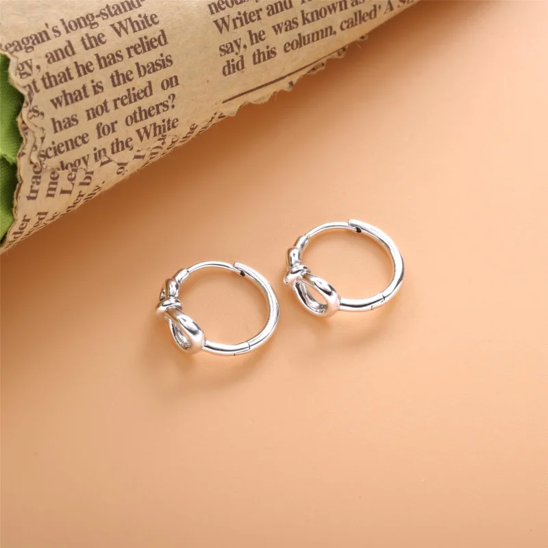 (image for) PANDORA Infinity Knot Hoop Earrings - 298889C00 - View 2