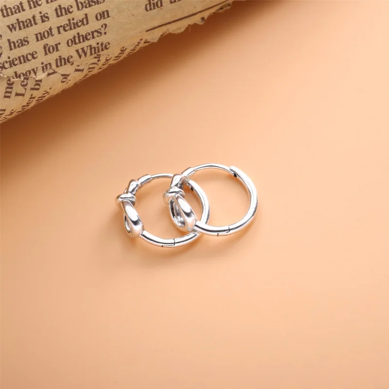(image for) PANDORA Infinity Knot Hoop Earrings - 298889C00 - View 4