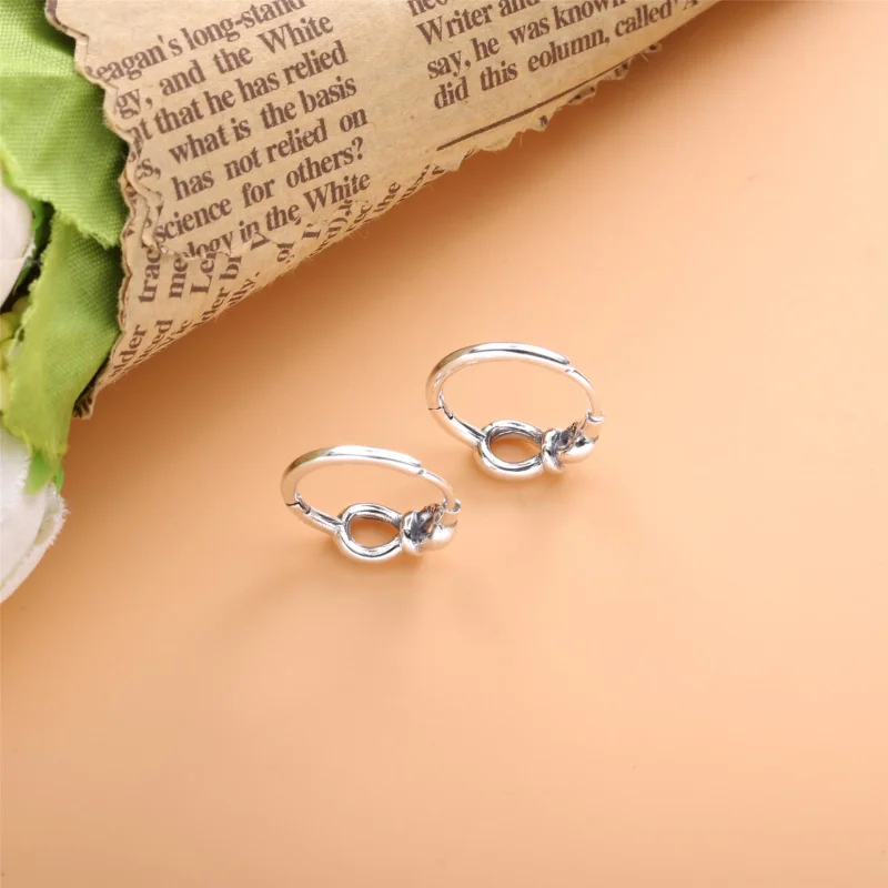 (image for) PANDORA Infinity Knot Hoop Earrings - 298889C00 - View 5