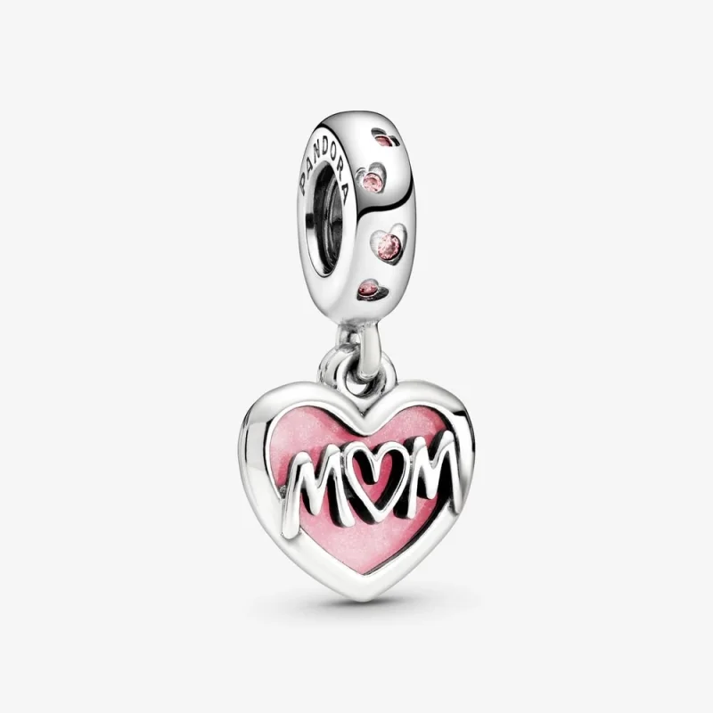 (image for) PANDORA Mom Script Heart Dangle Charm - 798887C01 - Product Image