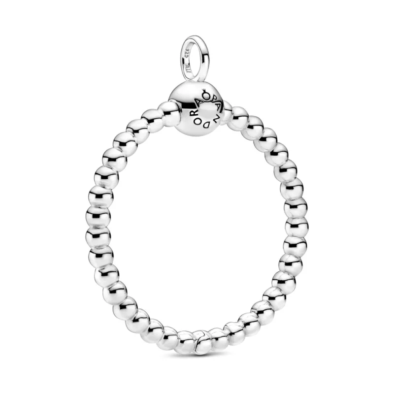 (image for) Pandora Moments Medium Beaded O Pendant - 399106C00 - Product Image