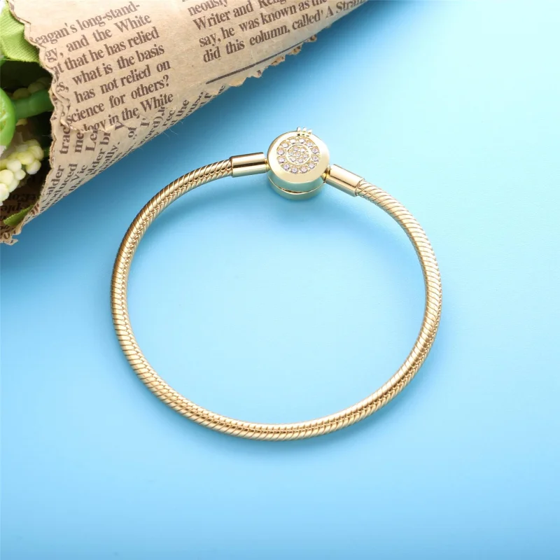 (image for) Pandora Moments Sparkling Crown O Snake Chain Bracelet - 569046C01 - View 2