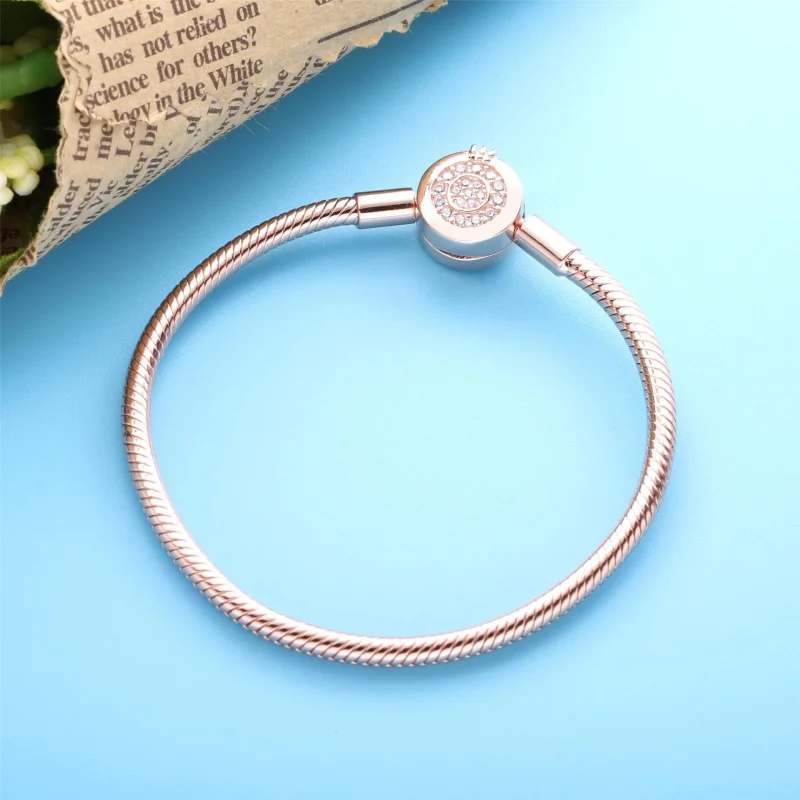 (image for) Pandora Moments Sparkling Crown O Snake Chain Bracelet - 589046C01 - View 2